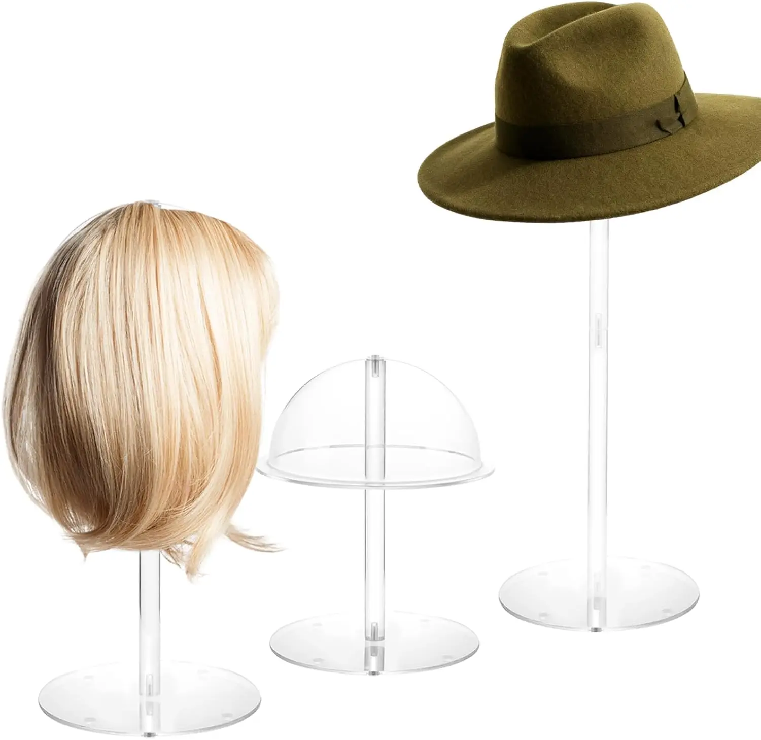 Прозрачные акриловые подставки для головных уборов, 3 размера, регулируемая высота для бейсболок, ковбойских шляп, париков, для розничной торговли и дома
Прозрачные акриловые подставки для головных уборов, 3 размера, регулируемая высота для бейсболок, ковбойских шляп, париков, для розничной торговли и дома
