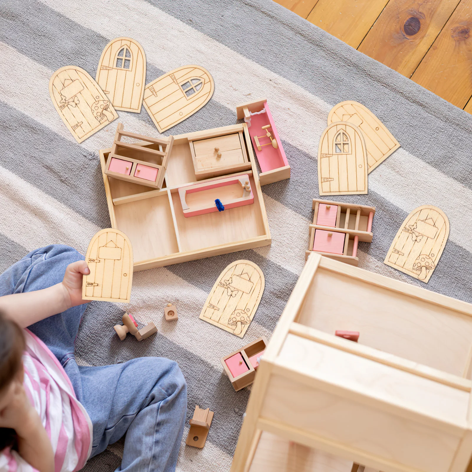 36pcs Creative Fairy Door Ornament Set Mini Wooden Garden Decorations for DIY Craft Unpainted Blank Frames Cute Elf Accessories
36pcs Creative Fairy Door Ornament Set Mini Wooden Garden Decorations for DIY Craft Unpainted Blank Frames Cute Elf Accessories