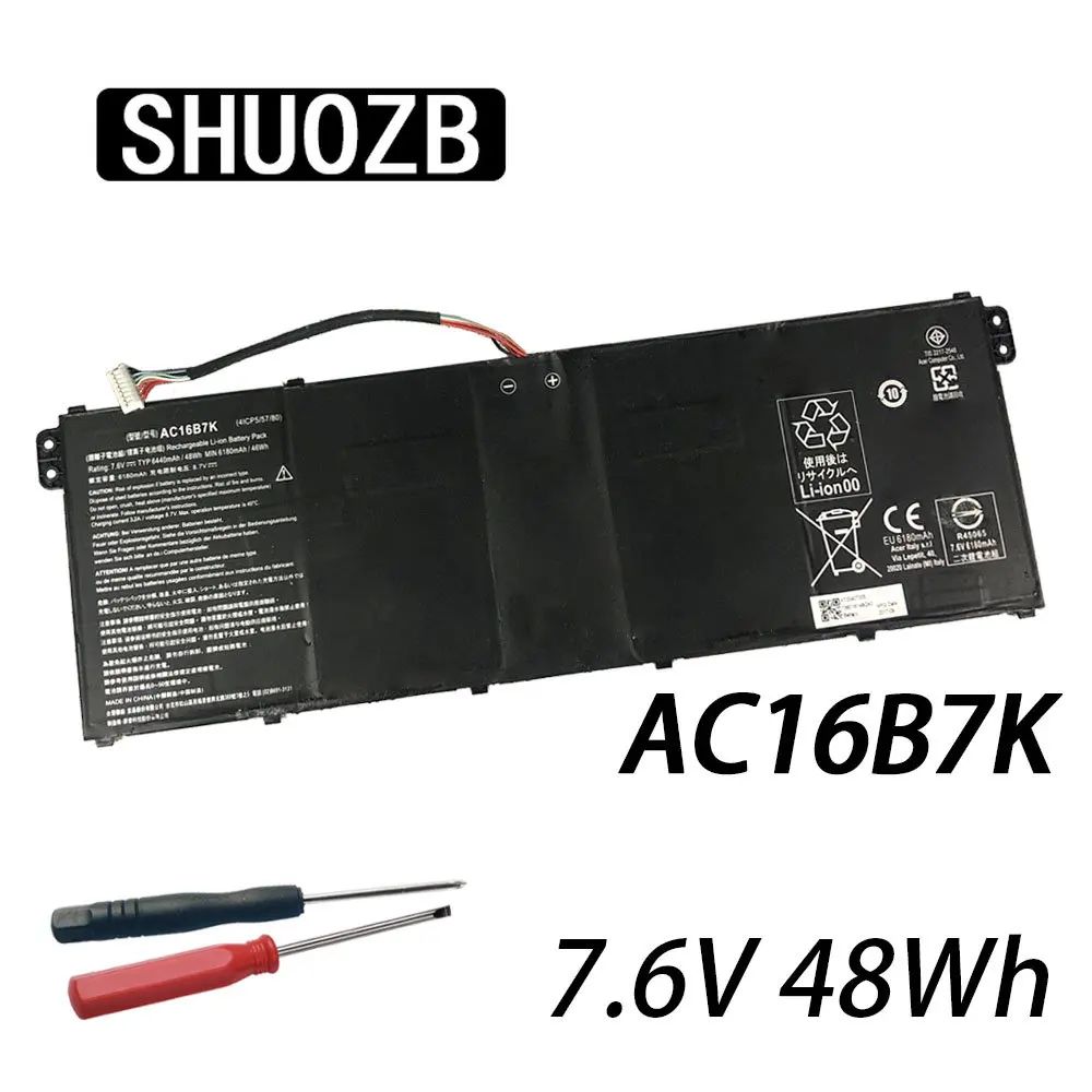 Аккумулятор SHUOZB AC16B7K AC16B8K для ноутбука Acer Chromebook, 15 дюймов, Φ, P39B, P5K9, Aspire, Φ 7,6 В, 48 Вт/ч
Аккумулятор SHUOZB AC16B7K AC16B8K для ноутбука Acer Chromebook, 15 дюймов, Φ, P39B, P5K9, Aspire, Φ 7,6 В, 48 Вт/ч
