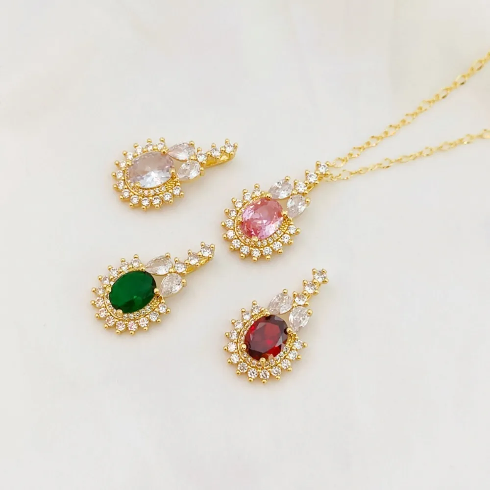 Copper Gold-plated 18K, Zircon Crystal Emerald, Personalized Oval Pendant, DIY Earrings and Pendant
Copper Gold-plated 18K, Zircon Crystal Emerald, Personalized Oval Pendant, DIY Earrings and Pendant