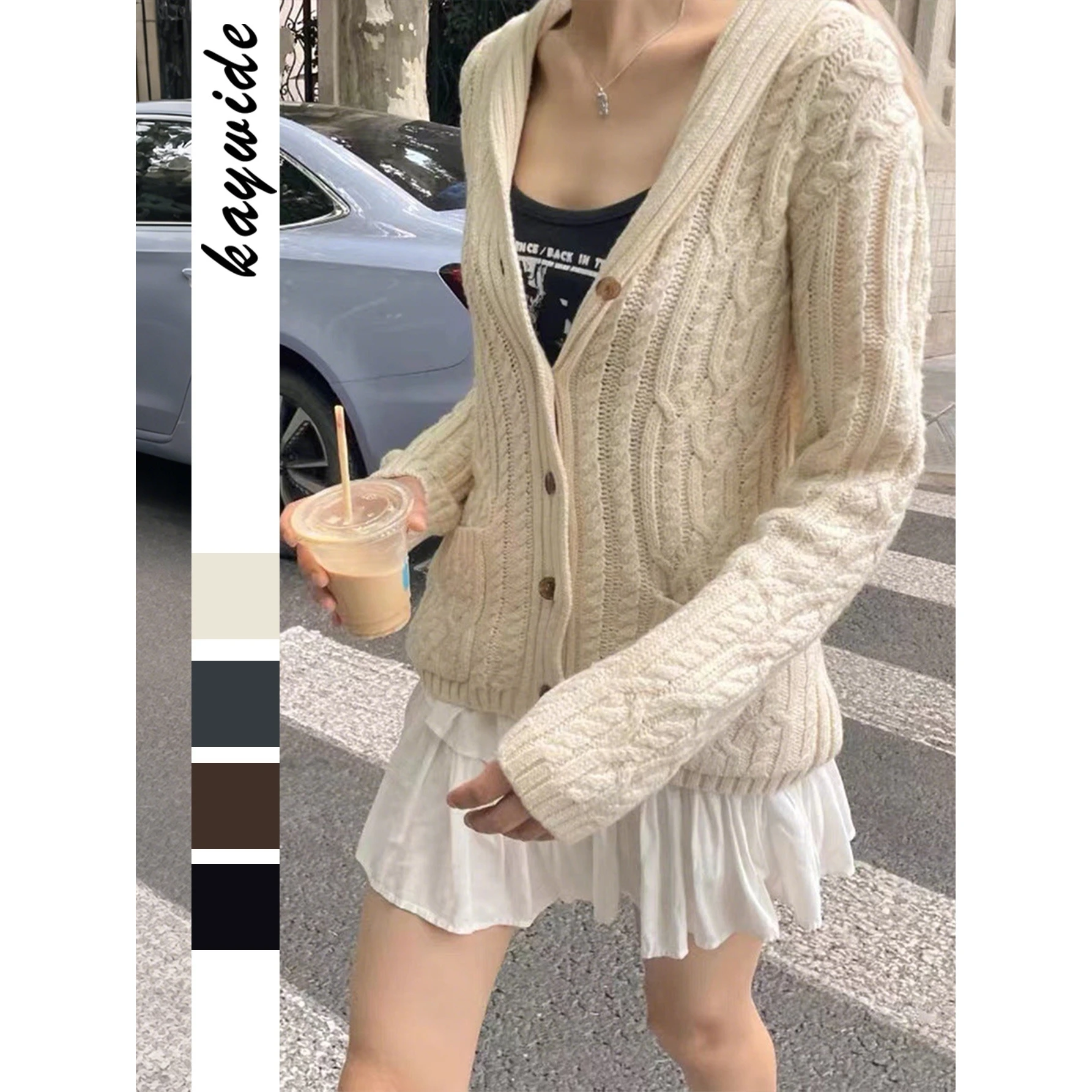 DiYun Casual Simple Long Sleeve Knitted Shirt Jacket Women's Autumn Winter Straight Cut Basic Color Block A-Line Coat
DiYun Casual Simple Long Sleeve Knitted Shirt Jacket Women's Autumn Winter Straight Cut Basic Color Block A-Line Coat