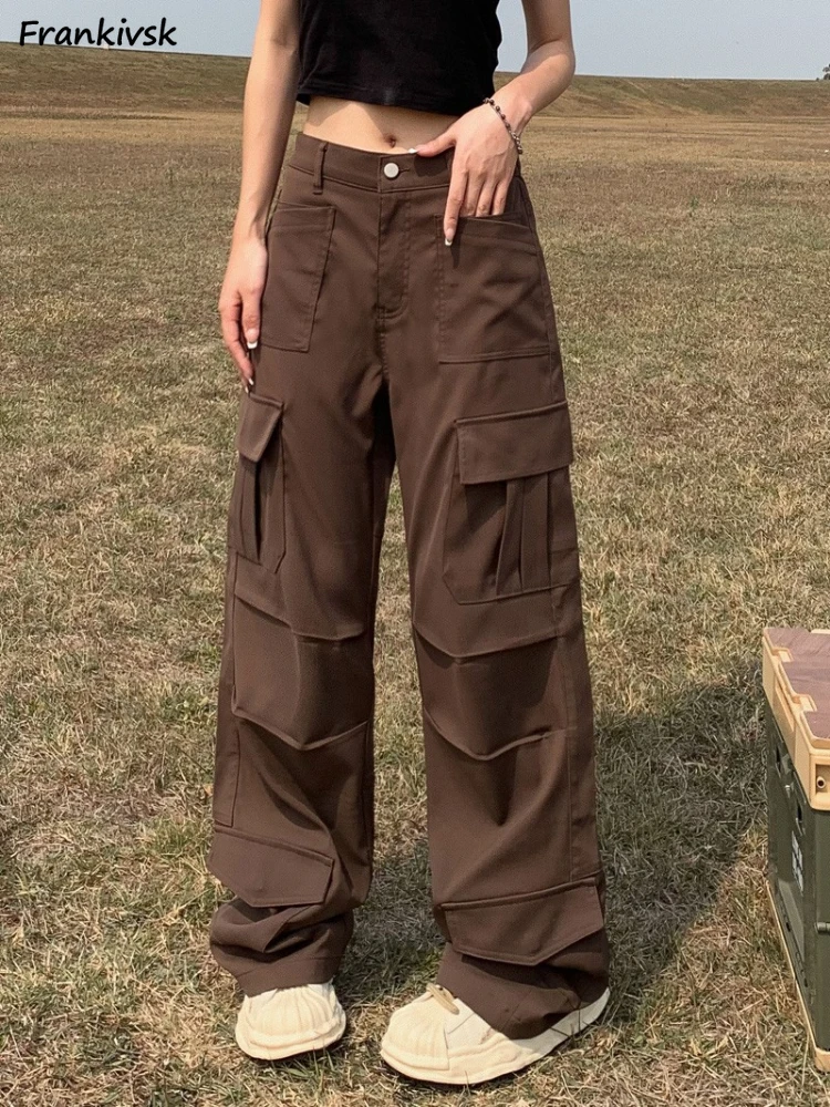 Cargo Pants Women Fashion Loose Japanese Style Full Length Pockets Solid Leisure Streetwear All-match High Waist Spring 2023
Cargo Pants Women Fashion Loose Japanese Style Full Length Pockets Solid Leisure Streetwear All-match High Waist Spring 2023
