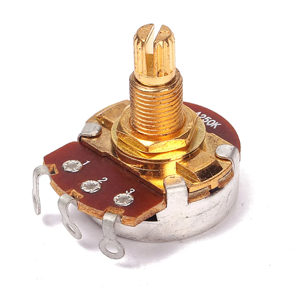 Gold Guitar Potentiometer A250K Split Shaft Pots Audio Tone Control GP111 Electric guitar potentiometer
Gold Guitar Potentiometer A250K Split Shaft Pots Audio Tone Control GP111 Electric guitar potentiometer