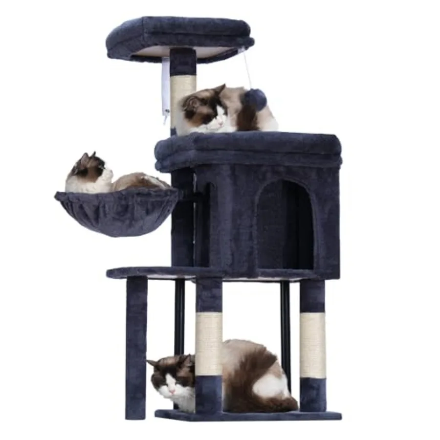 Cat Tree Tower Scratching Posts with Cozy Condo Padded Bed Hammock Plush Perch Sisal Post and Ball for Indoor Kittens 44.9 Inch
Cat Tree Tower Scratching Posts with Cozy Condo Padded Bed Hammock Plush Perch Sisal Post and Ball for Indoor Kittens 44.9 Inch