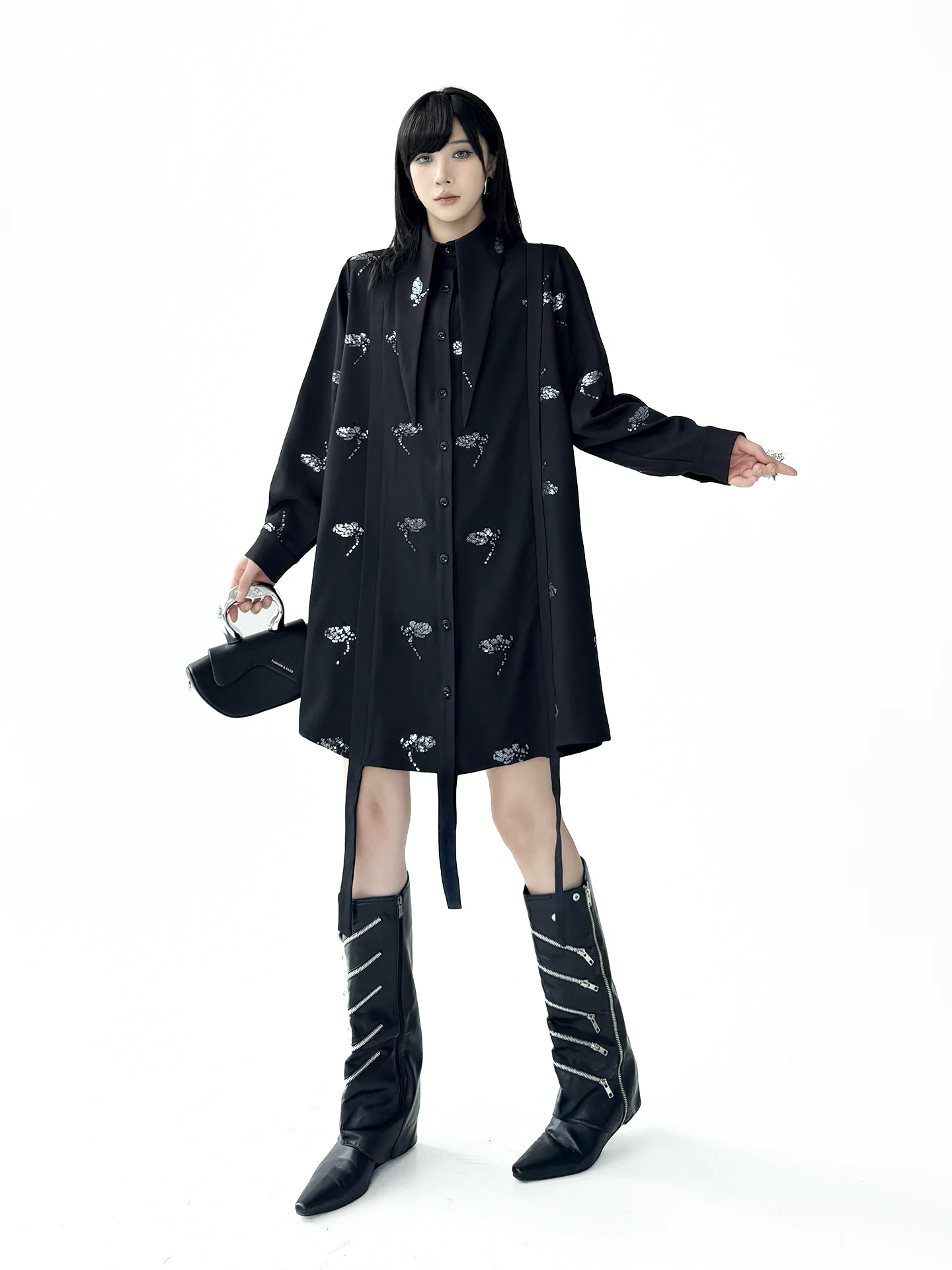 Elegant Loose Women's Shirt Dress Sparkling Sequins Spring New Style Casual Comfortable Polyester Fiber Long Sleeve...
Elegant Loose Women's Shirt Dress Sparkling Sequins Spring New Style Casual Comfortable Polyester Fiber Long Sleeve...