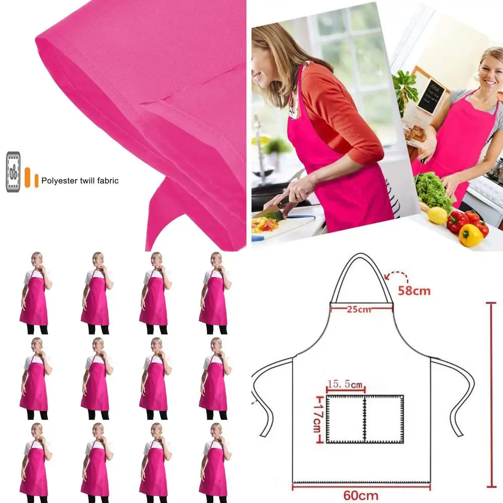 Ярко-розовые фартуки унисекс с карманами для взрослых, идеально подходят для выпечки, приготовления пищи и рисования
Ярко-розовые фартуки унисекс с карманами для взрослых, идеально подходят для выпечки, приготовления пищи и рисования