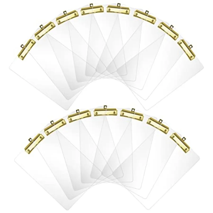Thick Acrylic Clear Clipboards Cute Transparent Gold Clipboard with Strong Clip and Hidden Hanging Hole for A4 Paper, Art Stude
Thick Acrylic Clear Clipboards Cute Transparent Gold Clipboard with Strong Clip and Hidden Hanging Hole for A4 Paper, Art Stude