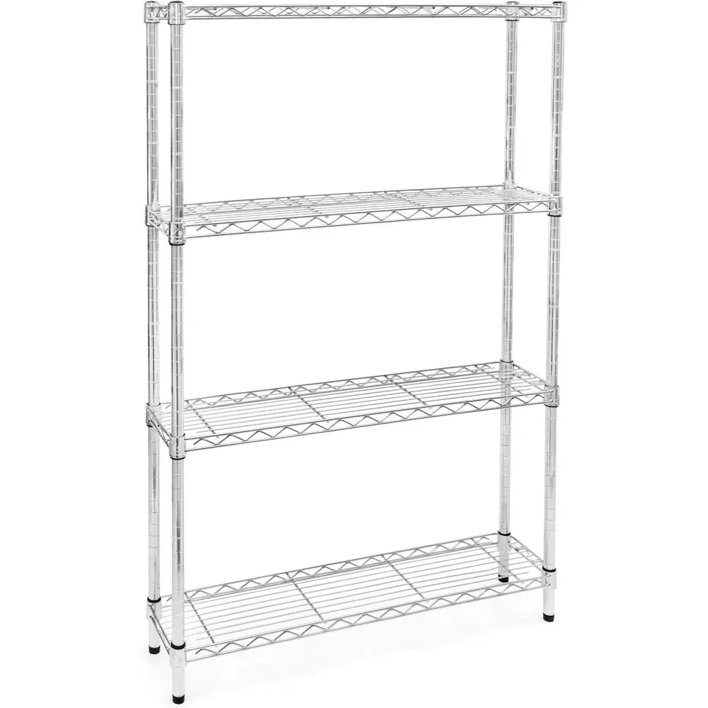 4-Tier 8 Deep 36 Wide 54 High Chrome Wire Shelving, 800 lbs Capacity
4-Tier 8 Deep 36 Wide 54 High Chrome Wire Shelving, 800 lbs Capacity