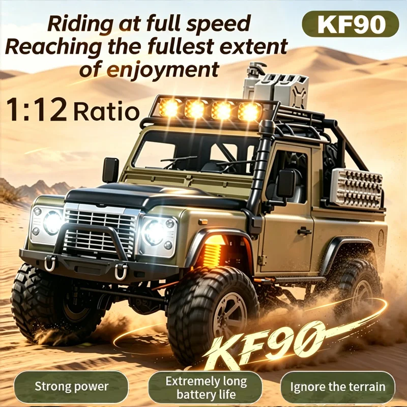 KF90 1:12 2.4G RC Car With Lights 4WD 60Mins Remote Control Climbing Car Off-Road Vehicle RTR High Speed Drift Model Toy for Kid
KF90 1:12 2.4G RC Car With Lights 4WD 60Mins Remote Control Climbing Car Off-Road Vehicle RTR High Speed Drift Model Toy for Kid
