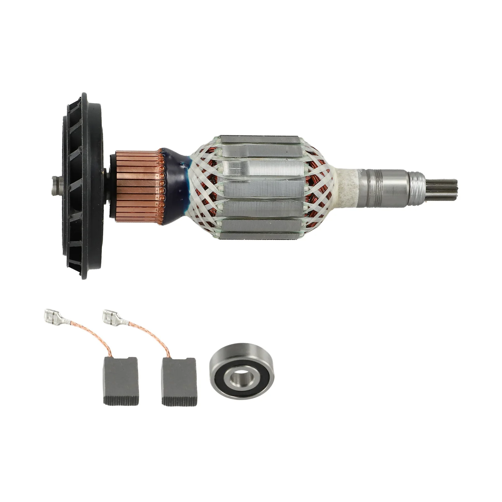 Carbon Brush Rotor Anchor Length 208mm Long Service Life Metal With Bearing With Carbon Brush Gray New Practical
Carbon Brush Rotor Anchor Length 208mm Long Service Life Metal With Bearing With Carbon Brush Gray New Practical