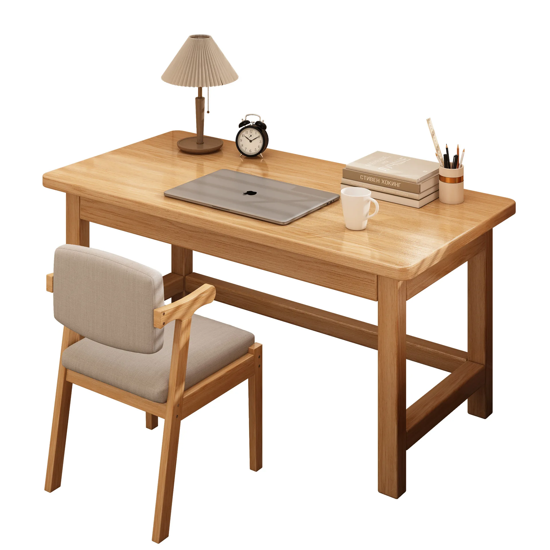 Home study writing table Bedroom computer table Solid wood desk Bookshelf integrated table
Home study writing table Bedroom computer table Solid wood desk Bookshelf integrated table