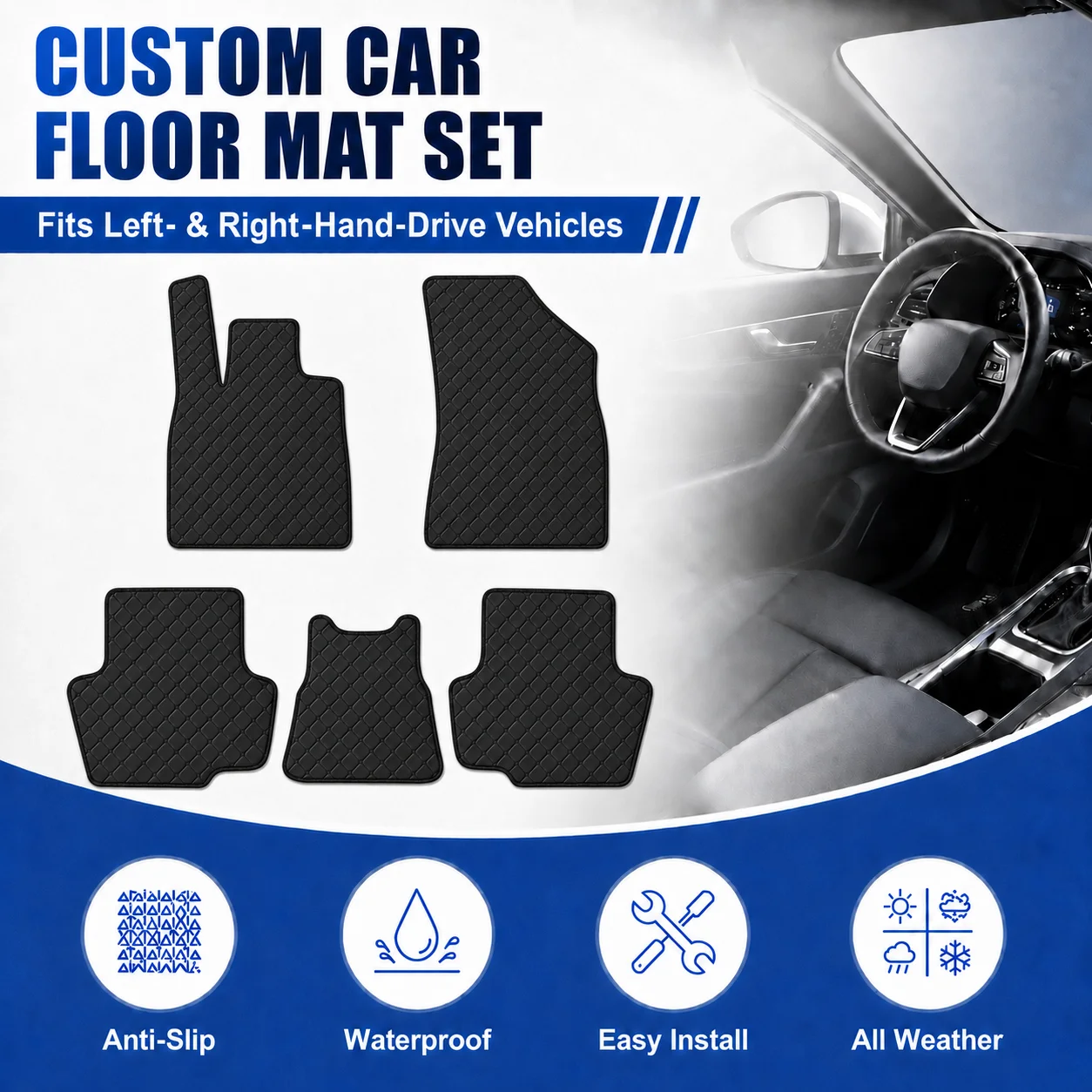 Customized Car Floor Mats for DS DS5 2011-2018 All-Weather Waterproof Anti-slip Flat Floor Liners Car Interior Accessories
Customized Car Floor Mats for DS DS5 2011-2018 All-Weather Waterproof Anti-slip Flat Floor Liners Car Interior Accessories