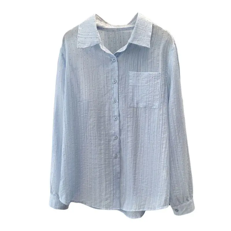Spring Summer New POLO Collar Long Sleeve Fashion Shirt Women High Street Casual Thin Cardigan Elegant Button Rhinestone Tops
Spring Summer New POLO Collar Long Sleeve Fashion Shirt Women High Street Casual Thin Cardigan Elegant Button Rhinestone Tops