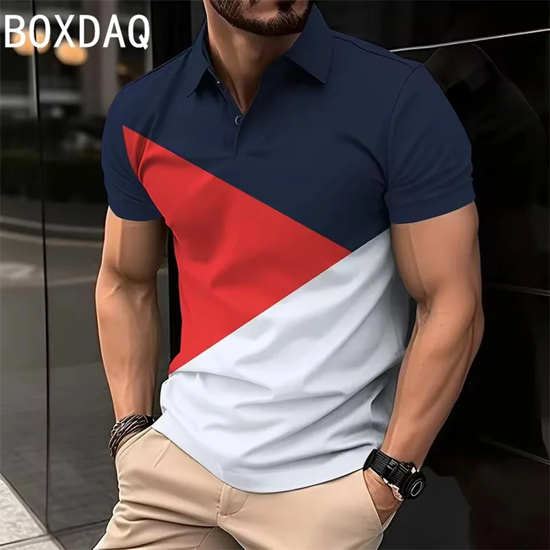 Business Leisure Men's Polo shirt Short Sleeve Lapel Stripe Geometry Spliced Tops Fashion Big Size Men Outdoor Sports Polo shirt
Business Leisure Men's Polo shirt Short Sleeve Lapel Stripe Geometry Spliced Tops Fashion Big Size Men Outdoor Sports Polo shirt