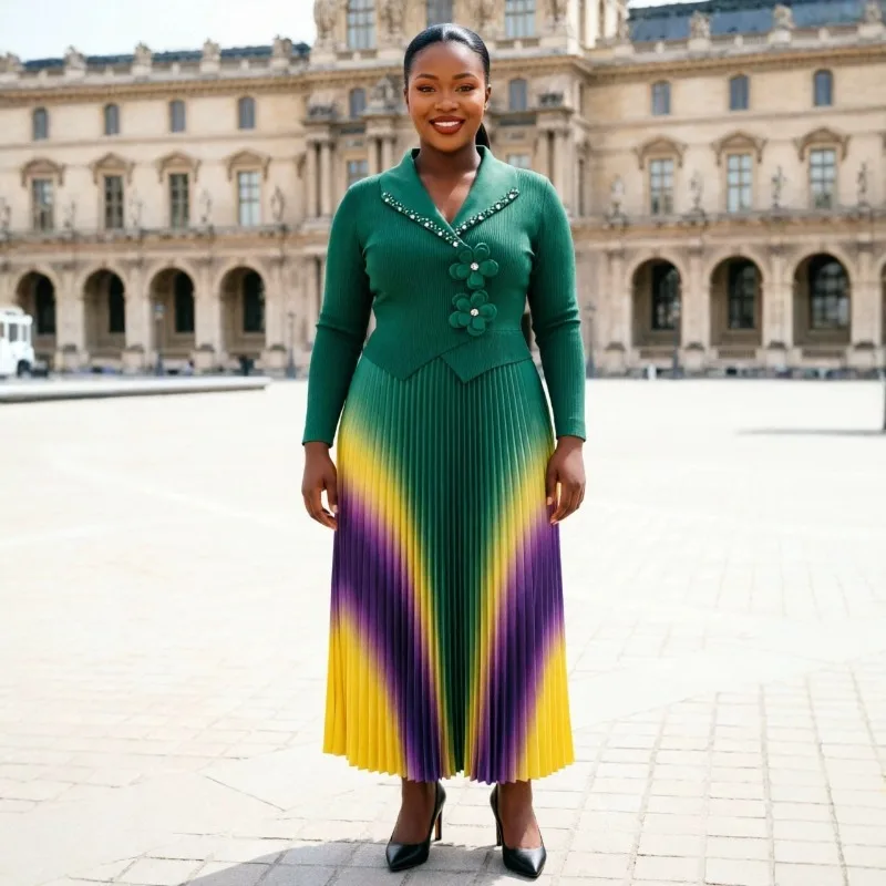 Miyake Pleated Plus Size Dresses Plisse 2026 Summer New Pleats Fashion Rainbow Print Beaded Elegant Long Dress Women Clothing
Miyake Pleated Plus Size Dresses Plisse 2026 Summer New Pleats Fashion Rainbow Print Beaded Elegant Long Dress Women Clothing