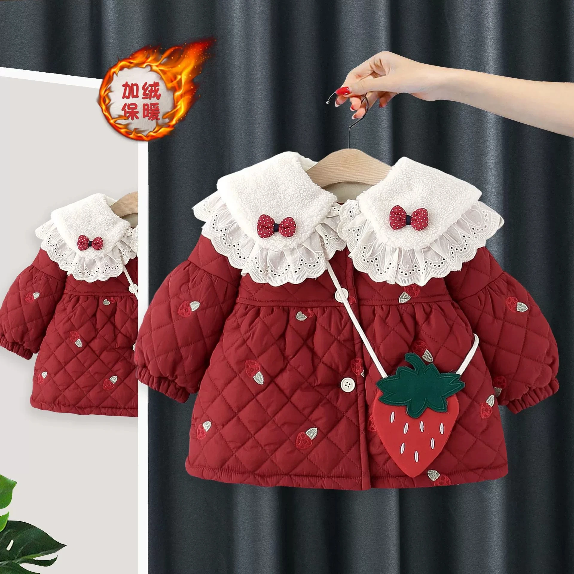 Winter baby girls clothing outfits velvet lace fur collar cotton jacket outerwear for infant girls clothes Thick warm coats
Winter baby girls clothing outfits velvet lace fur collar cotton jacket outerwear for infant girls clothes Thick warm coats