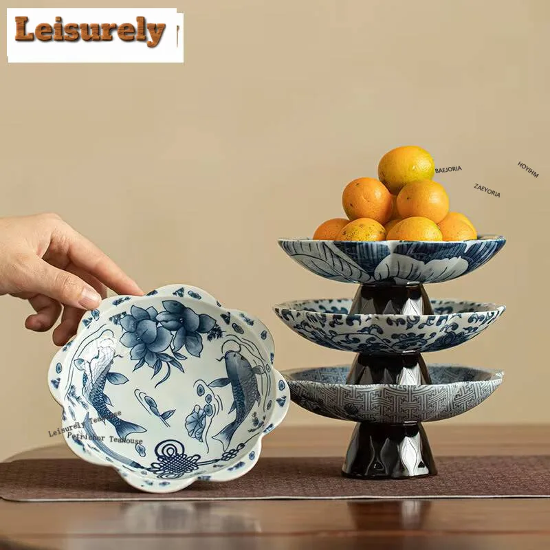 Blue And White Lotus Tea Tray Boutique Ceramic High-feet Snack Plate Fruit Dishes Aesthetic Pastry Plate Serving Tray Decoration
Blue And White Lotus Tea Tray Boutique Ceramic High-feet Snack Plate Fruit Dishes Aesthetic Pastry Plate Serving Tray Decoration