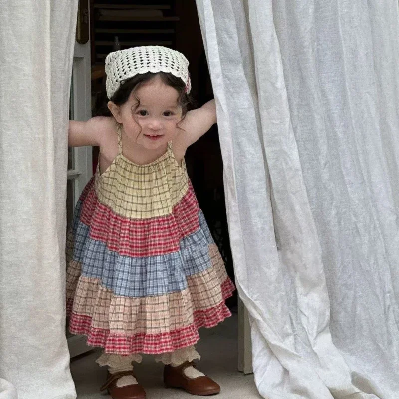 2025 Summer Girls' Cotton Colorful Grid Printed Splicing Ethnic Style Design Retro Strap Skirt
2025 Summer Girls' Cotton Colorful Grid Printed Splicing Ethnic Style Design Retro Strap Skirt