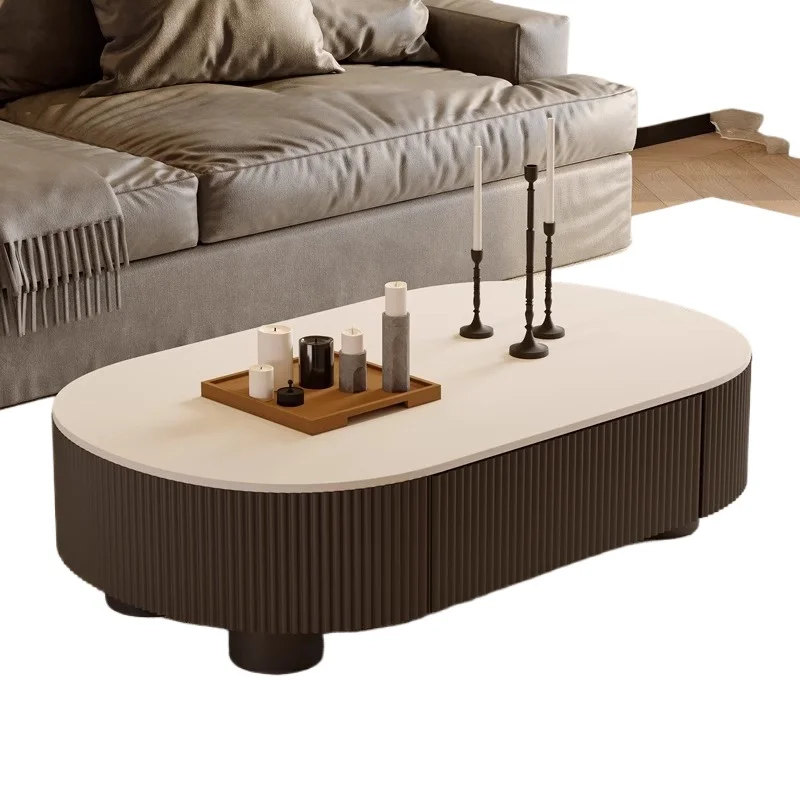 Кремовый овальный журнальный столик из каменной плиты для гостиной, новая бытовая маленькая квартира для хранения вещей, современный простой, элитный, легкий, роскошный
Кремовый овальный журнальный столик из каменной плиты для гостиной, новая бытовая маленькая квартира для хранения вещей, современный простой, элитный, легкий, роскошный