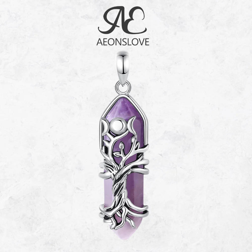 AEONSLOVE Natural Amethyst Crystal Necklace Triple Moon Tree of Life Pendant Wicca Pagan Jewelry Spiritual Gifts for Women Men
AEONSLOVE Natural Amethyst Crystal Necklace Triple Moon Tree of Life Pendant Wicca Pagan Jewelry Spiritual Gifts for Women Men