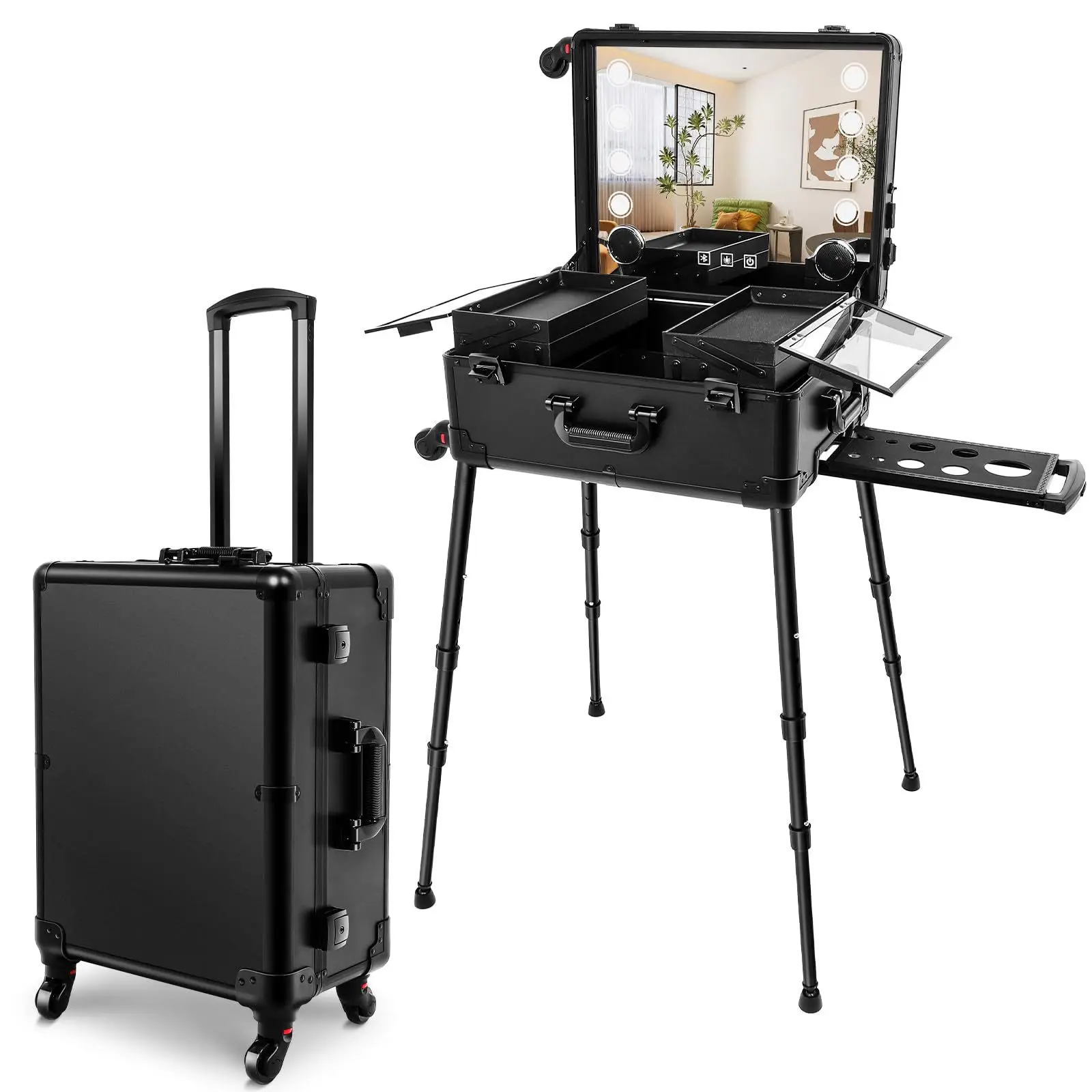 22-inch makeup case with Bluetooth, light, makeup artist, beauty trolley storage suitcase
22-inch makeup case with Bluetooth, light, makeup artist, beauty trolley storage suitcase