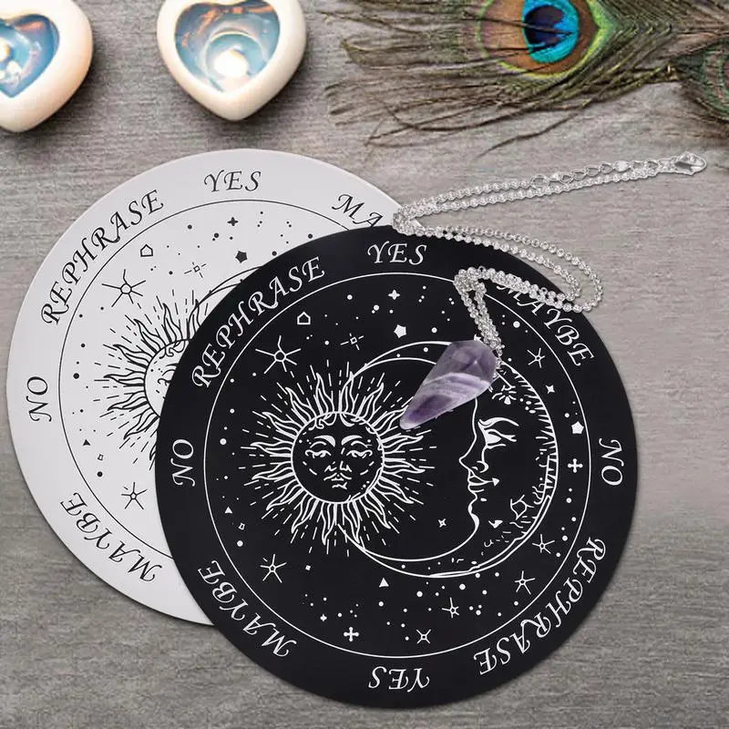 Star Pendulum Board Round Wooden Board For Divination Decision Making Pendulum Kit With Clear Text For Home Decoration
Star Pendulum Board Round Wooden Board For Divination Decision Making Pendulum Kit With Clear Text For Home Decoration