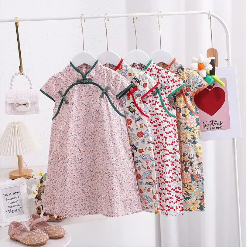 Children's Clothing Girls' Floral Cheongsam Chinese Style Baby Thin Skirt Cotton Short SleeveaChinese Clothing Wholesale-MR
Children's Clothing Girls' Floral Cheongsam Chinese Style Baby Thin Skirt Cotton Short SleeveaChinese Clothing Wholesale-MR