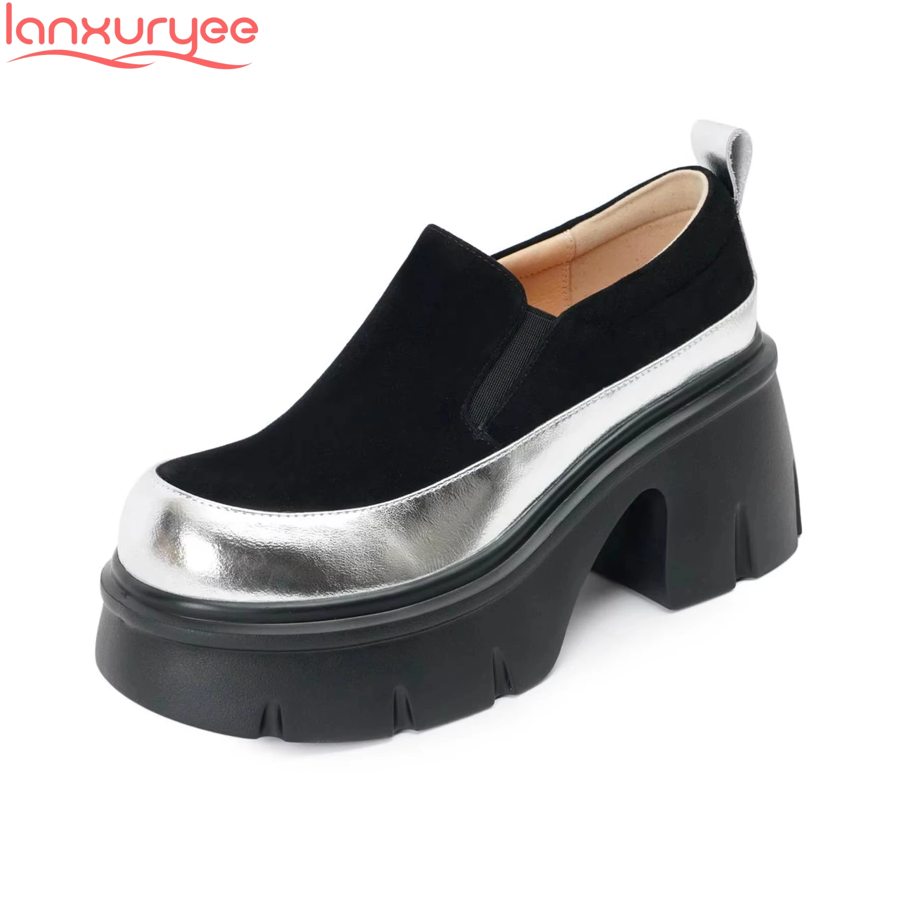 Lanxuryee 7cm Sheep Suede Chunky High Heels Spring Casual Shoes Platform Concise Loafers Mixed Colors Luxury Dress Women Pumps
Lanxuryee 7cm Sheep Suede Chunky High Heels Spring Casual Shoes Platform Concise Loafers Mixed Colors Luxury Dress Women Pumps
