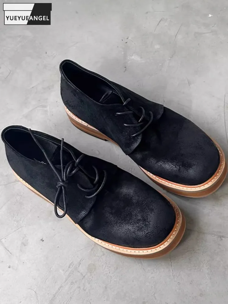 Vintage Round Toe Lace Up Work Shoes Mid Cut Business Man Formal Shoes British Style High Quality Wedding Party Dress Footwear
Vintage Round Toe Lace Up Work Shoes Mid Cut Business Man Formal Shoes British Style High Quality Wedding Party Dress Footwear