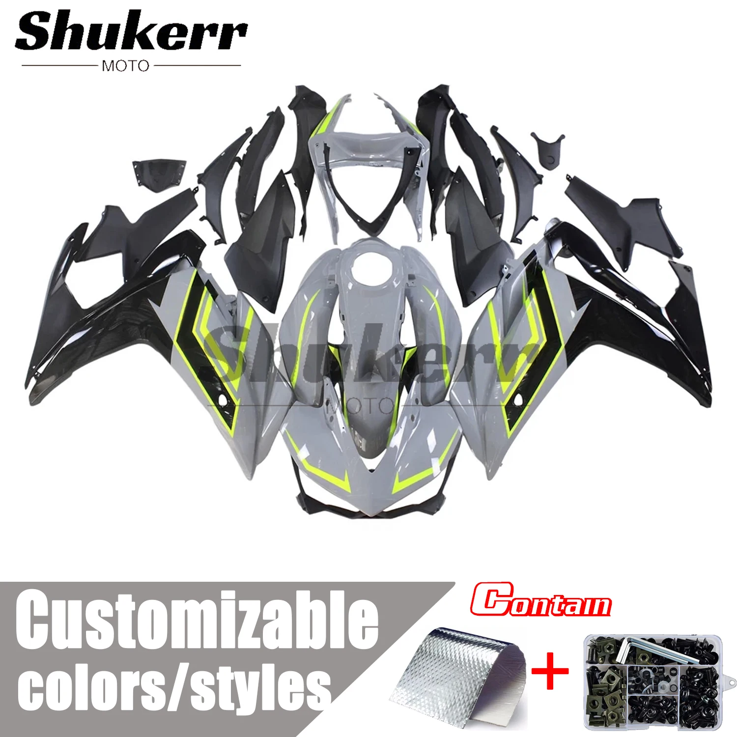 Shukerr Moto New Abs Plastics Motorcycle Fairing Kit Bodywork Fit for Yamaha Yzf R25 2015-2017 Yzf R3 2014-2018 2016 Gray Green
Shukerr Moto New Abs Plastics Motorcycle Fairing Kit Bodywork Fit for Yamaha Yzf R25 2015-2017 Yzf R3 2014-2018 2016 Gray Green