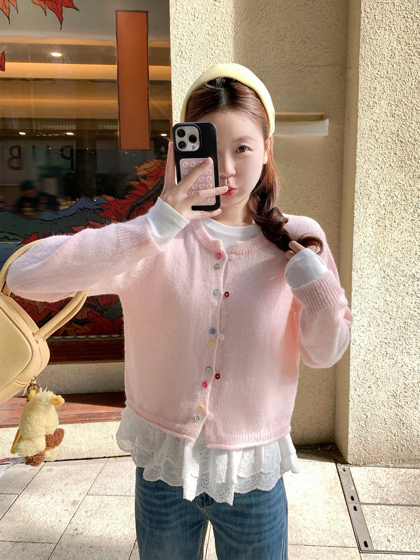Korean Sle ort Pink Knitted Open Cardigan Women's Autumn Winter Small Size Sweater Jaet Top Soft Long Sve round Ne
Korean Sle ort Pink Knitted Open Cardigan Women's Autumn Winter Small Size Sweater Jaet Top Soft Long Sve round Ne