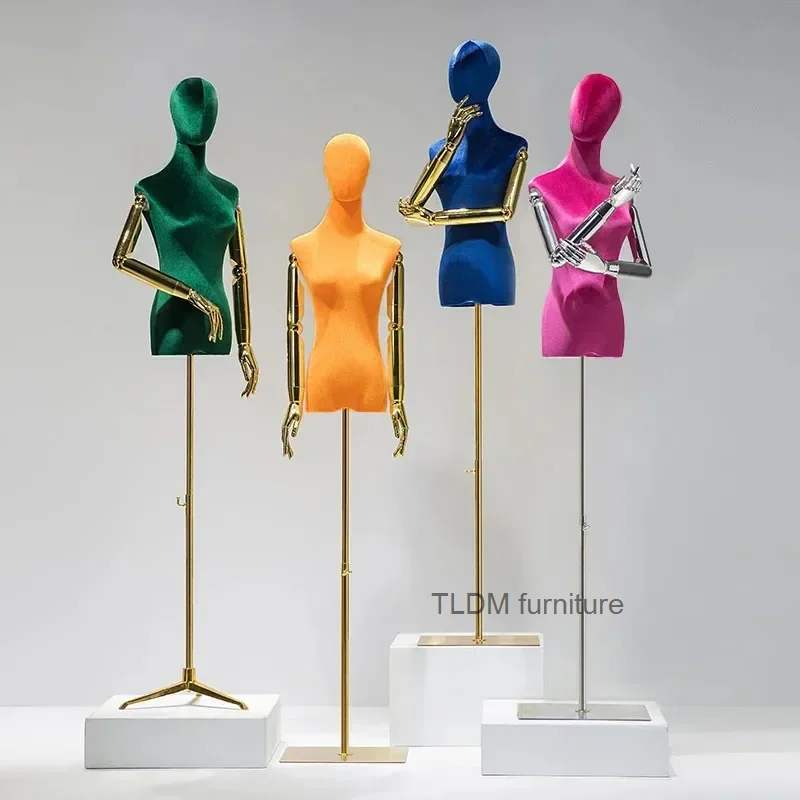 Velvet Female Model Props Women's Clothing Mannequin Frame Window Doll Electroplating Arm Display Stand Adjustable Rack
Velvet Female Model Props Women's Clothing Mannequin Frame Window Doll Electroplating Arm Display Stand Adjustable Rack