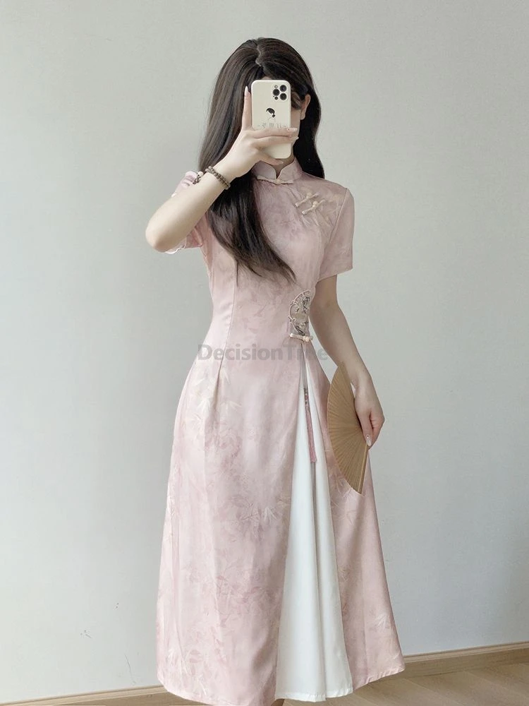 Chinese style Embroidery ao dai qipao dress improved high end youth gentle temperament vietnam aodai vintage slim fitting qipao
Chinese style Embroidery ao dai qipao dress improved high end youth gentle temperament vietnam aodai vintage slim fitting qipao