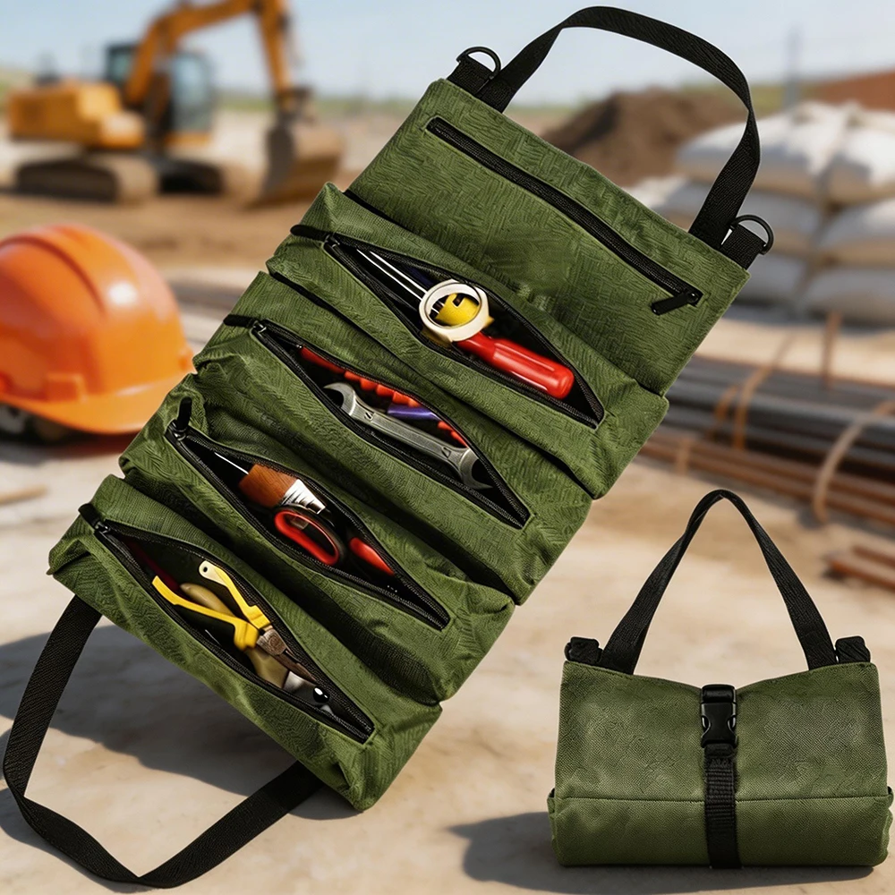 Heavy-Duty Roll-Up Tool Bag - Oxford Fabric Multi-Tool Organizer All-in-One Garage Storage for Mechanics/Electricians/Carpenters
Heavy-Duty Roll-Up Tool Bag - Oxford Fabric Multi-Tool Organizer All-in-One Garage Storage for Mechanics/Electricians/Carpenters