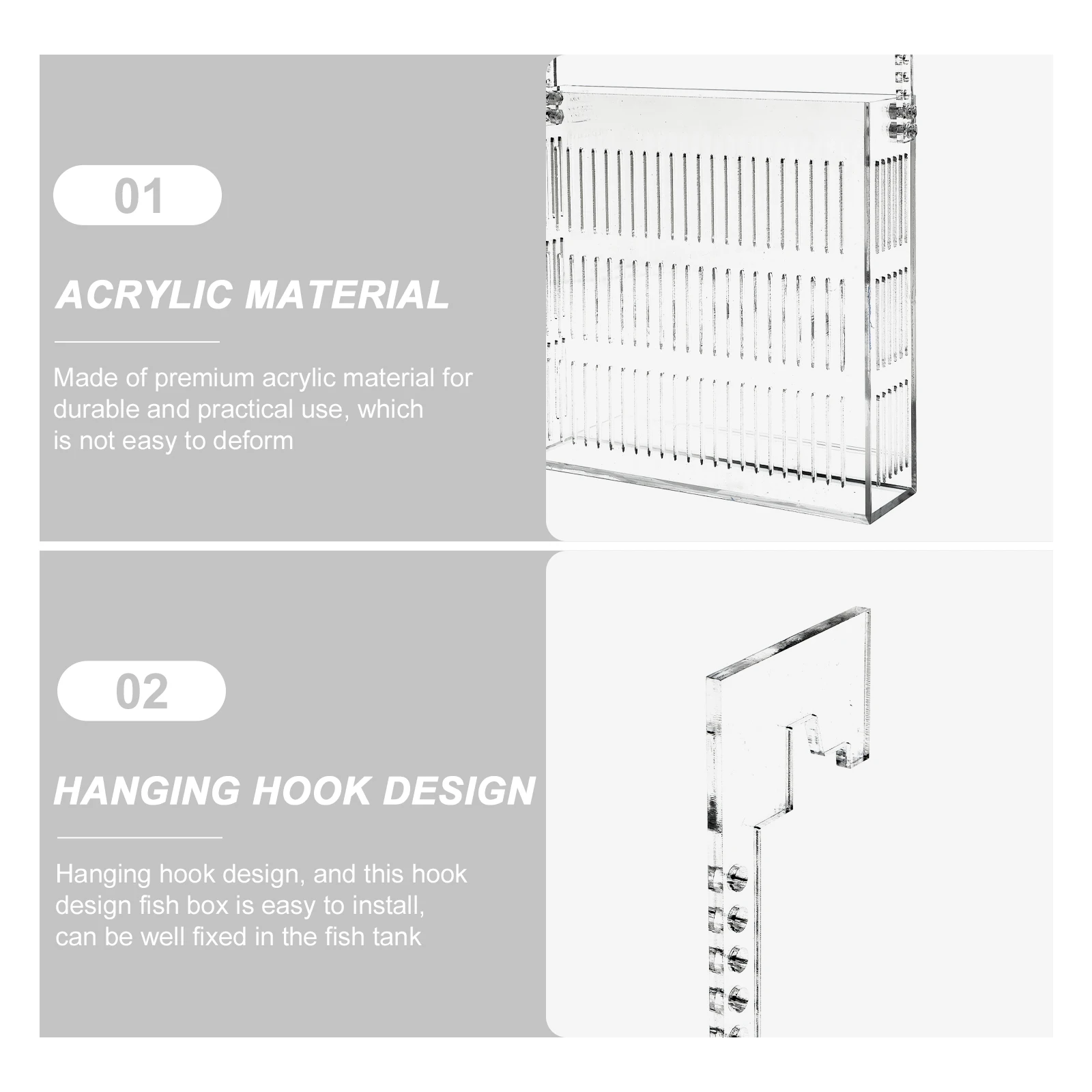 Hanging Isolation Box Fish Fry Breeding Cage Mini Acrylic Tank Accessories Aquarium Specimen Container Mesh Lid 
Hanging Isolation Box Fish Fry Breeding Cage Mini Acrylic Tank Accessories Aquarium Specimen Container Mesh Lid
