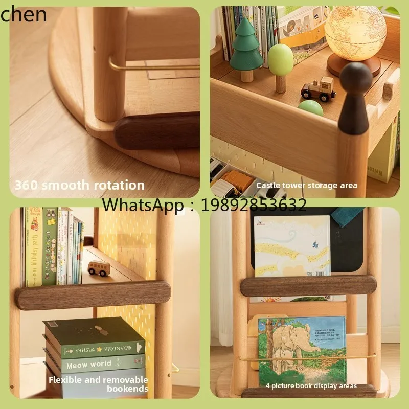 Rotating Bookshelf Bookcase Solid Wood Floor-standing Toy Storage Cabinet Large Capacity Storage Rack
Rotating Bookshelf Bookcase Solid Wood Floor-standing Toy Storage Cabinet Large Capacity Storage Rack