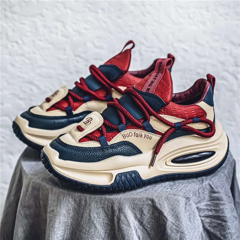 Autumn Versatile Men Lace-up Sneakers Designer Men Thick Bottom Vulcanized Shoes Outdoor Wear-resistant Running Shoes Zapatillas
Autumn Versatile Men Lace-up Sneakers Designer Men Thick Bottom Vulcanized Shoes Outdoor Wear-resistant Running Shoes Zapatillas