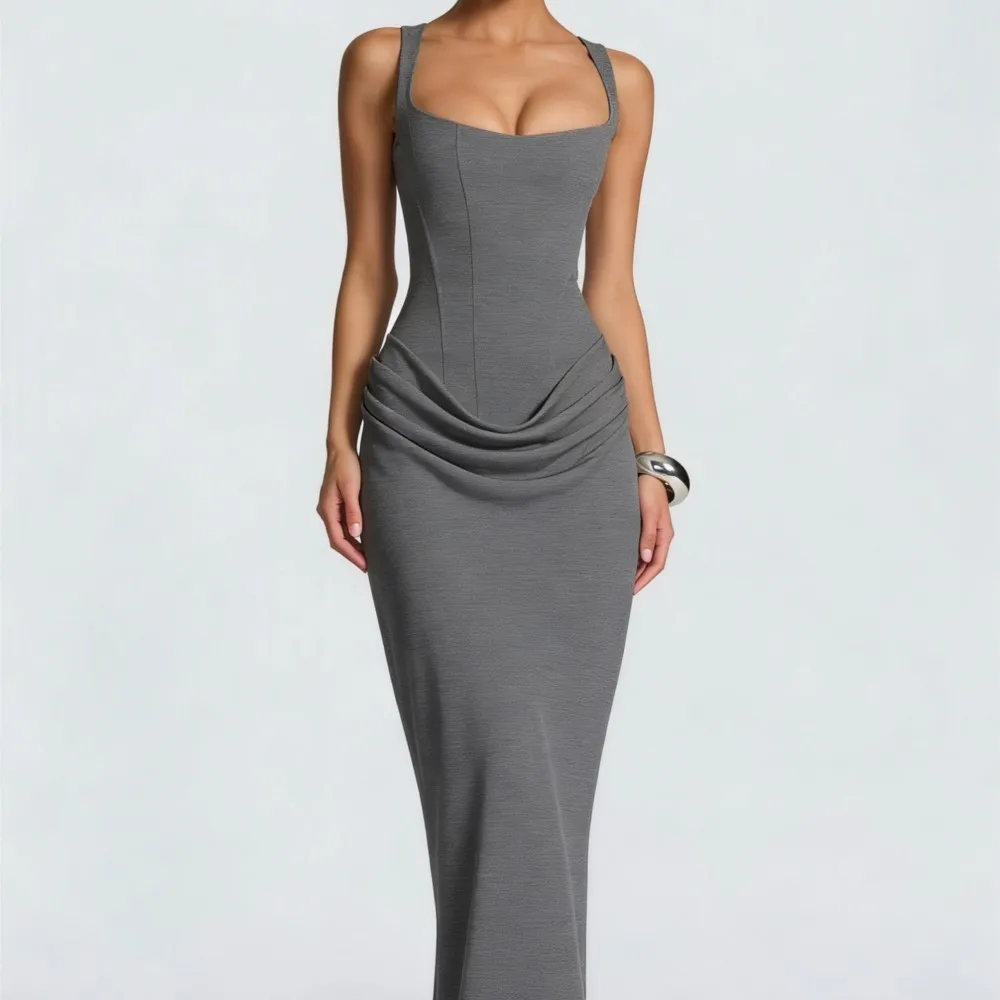 Sexy Women's Suspender Dress Solid Color Sexy Party Dress Square Neck Sleeveless Off-shoulder Herringbone Waist Pleated Dresses
Sexy Women's Suspender Dress Solid Color Sexy Party Dress Square Neck Sleeveless Off-shoulder Herringbone Waist Pleated Dresses