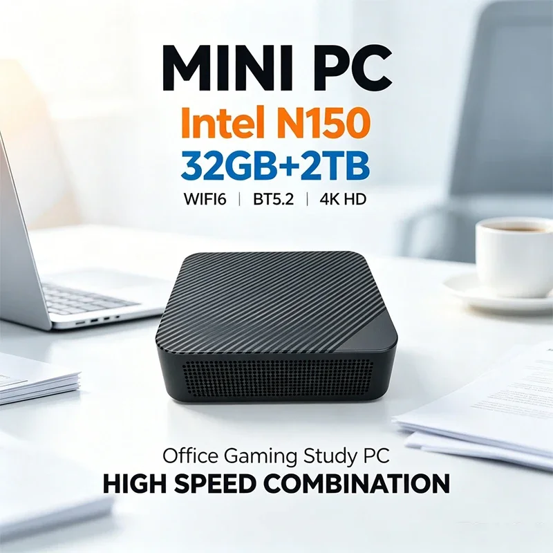 Mini PC Intel Core N150 32GB RAM 2TB SSD Mini Desktop Computer WIFI6 BT5.2 4K HD Office Gaming Study Mini PC
Mini PC Intel Core N150 32GB RAM 2TB SSD Mini Desktop Computer WIFI6 BT5.2 4K HD Office Gaming Study Mini PC