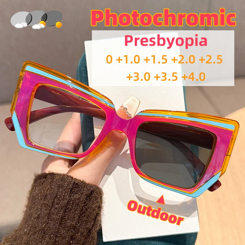 New Irregular Colorful Photochromic Presbyopia Glasses Trendy and Versatile, Fashionable and High-end, Anti Blue Light Glasses
New Irregular Colorful Photochromic Presbyopia Glasses Trendy and Versatile, Fashionable and High-end, Anti Blue Light Glasses