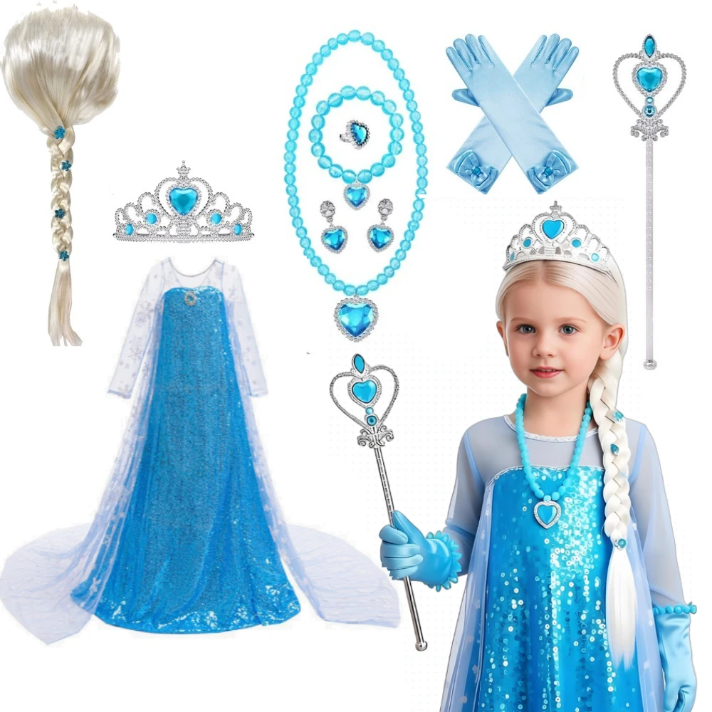 Girls Cosplay Princess Carnival Costume Dress Snow Queen Disguise Birthday Party Mesh Dresses Ball accessories wig
Girls Cosplay Princess Carnival Costume Dress Snow Queen Disguise Birthday Party Mesh Dresses Ball accessories wig