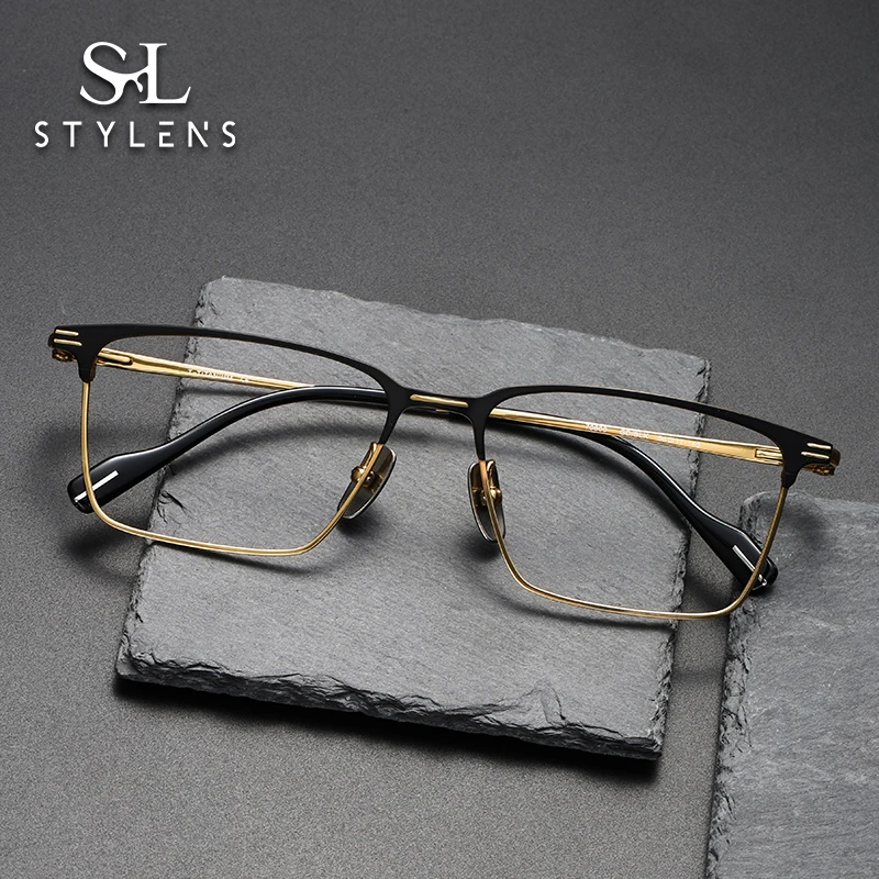 STYLENS Classic Business Pure Titanium Glasses Prescription Customization Men WomenReading Glasses Anti Blue Light Glasses70800 
STYLENS Classic Business Pure Titanium Glasses Prescription Customization Men WomenReading Glasses Anti Blue Light Glasses70800