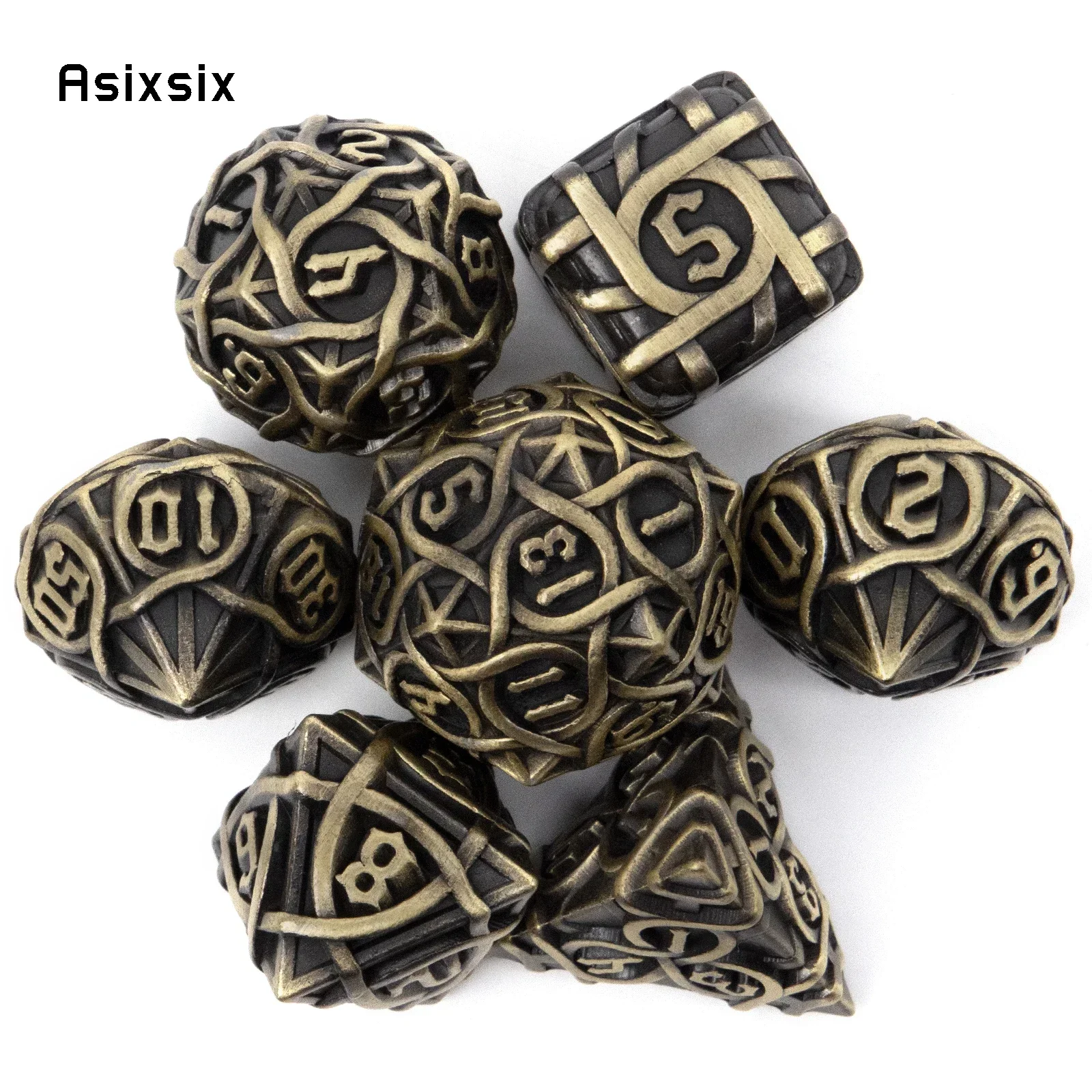 7 Pcs Bronze Stripe Metal DicePerfect For Rpgs, Board Games, And Card Games.Dice For Games, Dnd Dice Set
7 Pcs Bronze Stripe Metal DicePerfect For Rpgs, Board Games, And Card Games.Dice For Games, Dnd Dice Set
