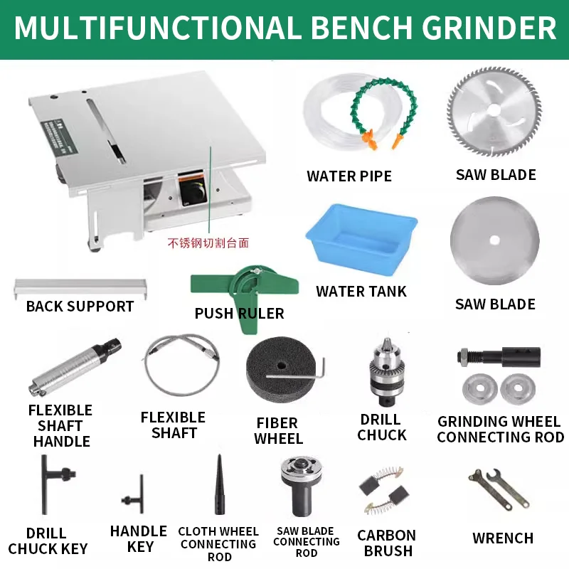 Multifunction Table Saw 1950W Stone Polisher Grinder Jade Woodworking Engraving Cutting Machine Water Circulation Workbench
Multifunction Table Saw 1950W Stone Polisher Grinder Jade Woodworking Engraving Cutting Machine Water Circulation Workbench