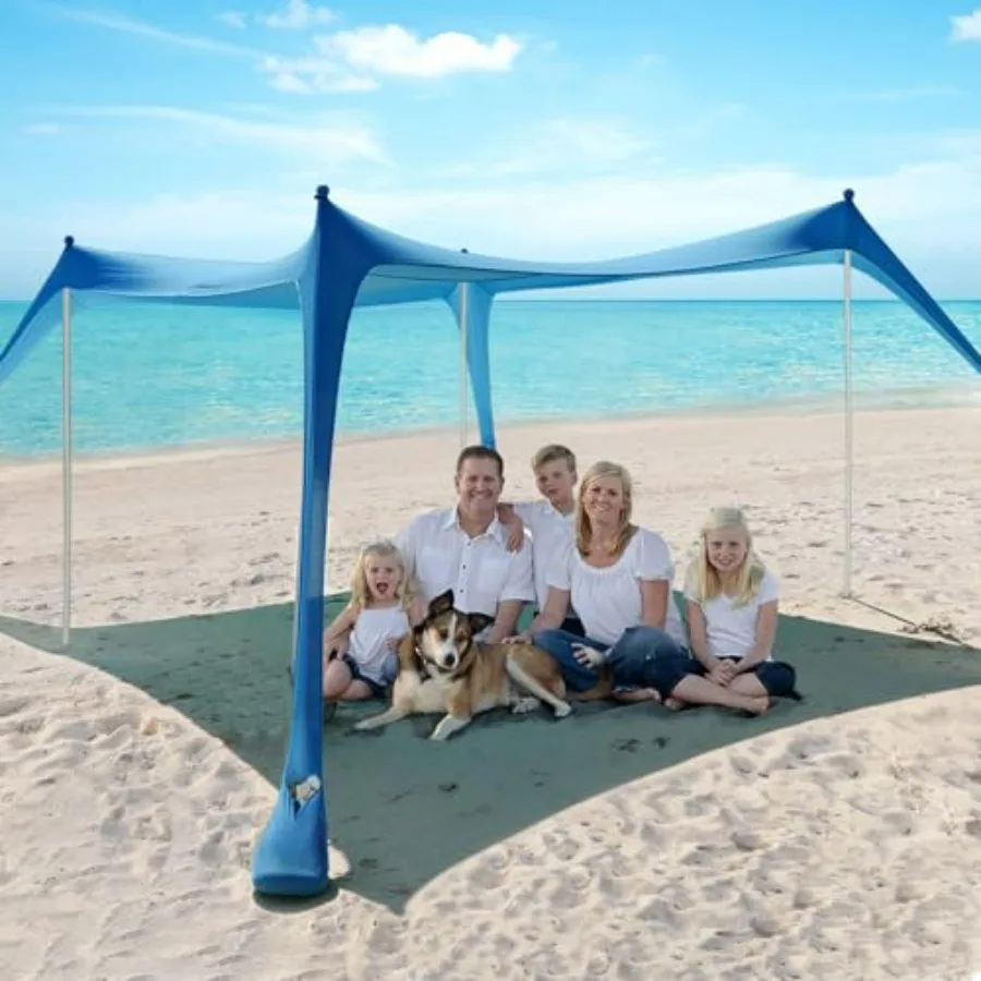 Beach Tent Sun Shelter - 10 x 10 Feet Beach Canopy UPF50+ UV Protection with Sandbags, Poles, Grond Pegs and Anti-Wind Ropes fo
Beach Tent Sun Shelter - 10 x 10 Feet Beach Canopy UPF50+ UV Protection with Sandbags, Poles, Grond Pegs and Anti-Wind Ropes fo