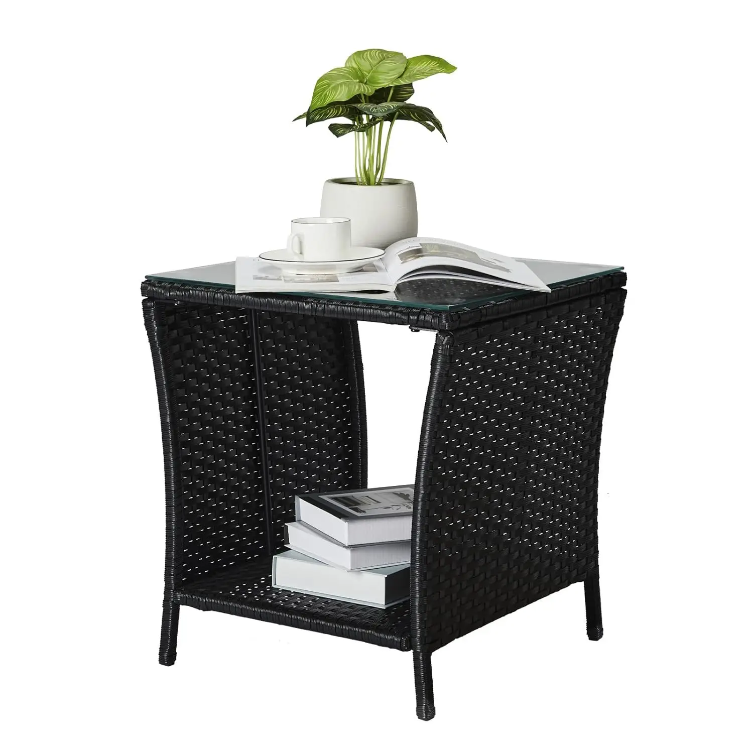Outdoor Side Table, Rattan Coffee Table Small End Table with Glass Top Storage for Patio Porch Backyard Balcony, Customized
Outdoor Side Table, Rattan Coffee Table Small End Table with Glass Top Storage for Patio Porch Backyard Balcony, Customized