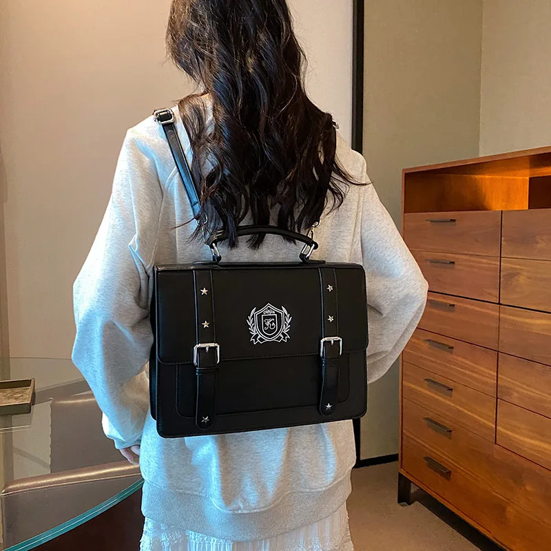 Vintage Preppy Style PU Backpack Women Large Capacity Multi-way Handbag Crossbody Shoulder Bag Retro School Laptop Satchel Bag
Vintage Preppy Style PU Backpack Women Large Capacity Multi-way Handbag Crossbody Shoulder Bag Retro School Laptop Satchel Bag