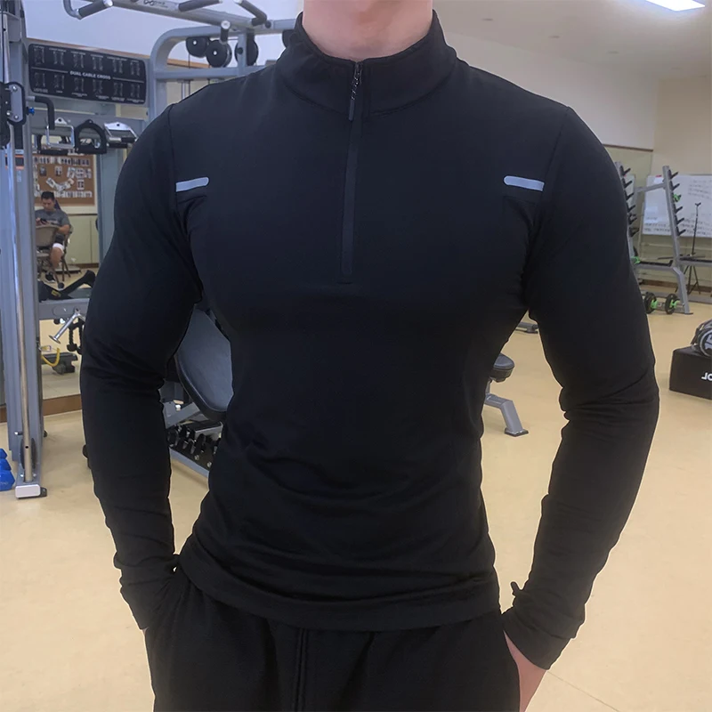 Tight Body Coat Men Autumn Winter Breathable Stretching T-shirt Sports Running Training Long-sleeved Semi-zipper Fitness Suit
Tight Body Coat Men Autumn Winter Breathable Stretching T-shirt Sports Running Training Long-sleeved Semi-zipper Fitness Suit