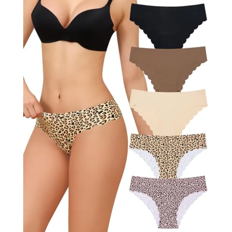 LEVAO Wavy Sides Seamless Underwear for Women No Show Bikini Ice Silk Breathable Panties 5 Pack S-XXL
LEVAO Wavy Sides Seamless Underwear for Women No Show Bikini Ice Silk Breathable Panties 5 Pack S-XXL