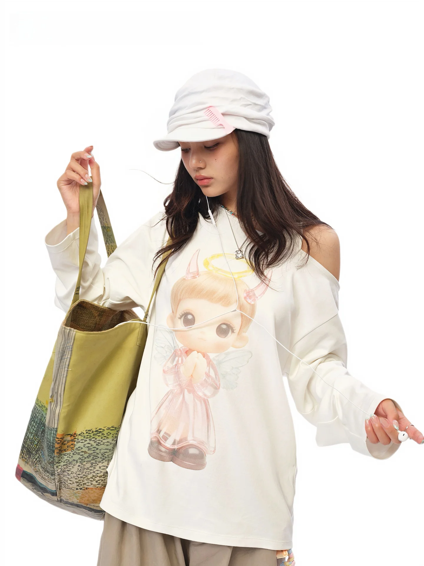 MOF Girl Angel Loose Long Sleeve T-Shirt Lazy Sun Protection Cover up Shoulder T-Shirt Cotton UV Protection Summer Fashion
MOF Girl Angel Loose Long Sleeve T-Shirt Lazy Sun Protection Cover up Shoulder T-Shirt Cotton UV Protection Summer Fashion